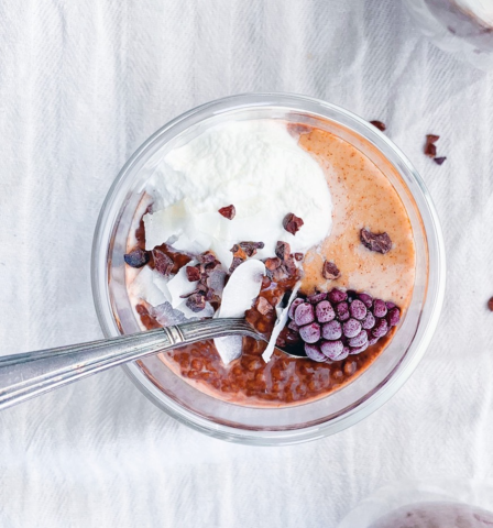 Chia pudding featuring JOYA Cacao Elixir