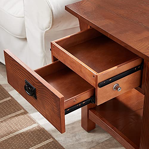 Locking Drawer Nightstand with a Secret Compartment Featured