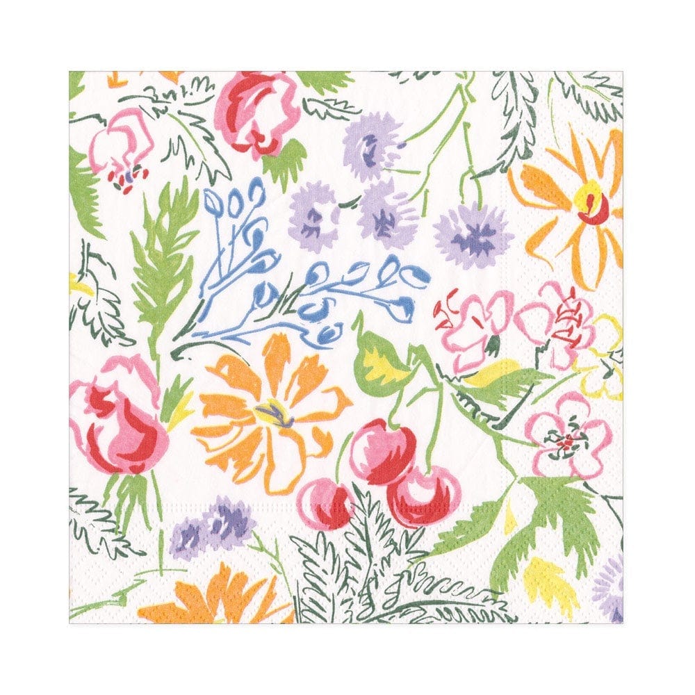 Abstract Floral Paper Luncheon Napkins - 20 Per Package