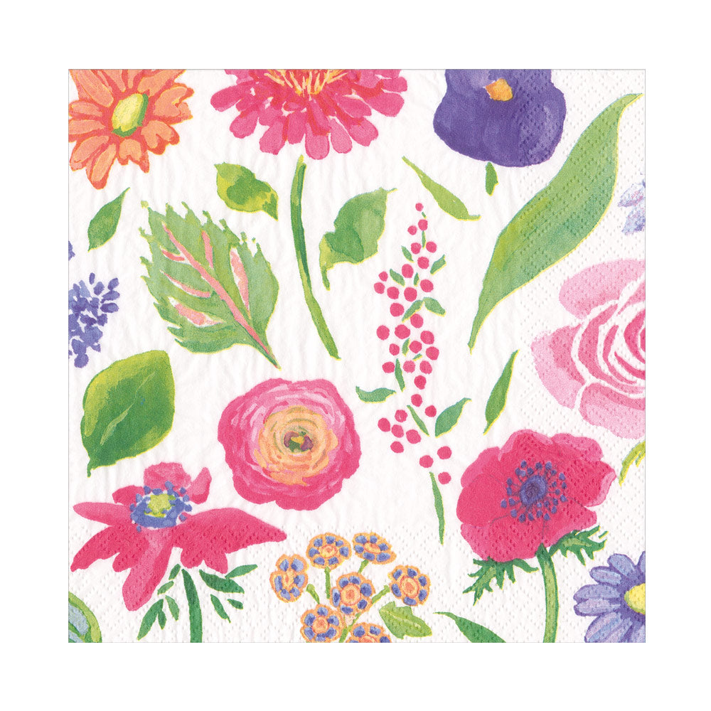 Abstract Floral Paper Luncheon Napkins - 20 Per Package