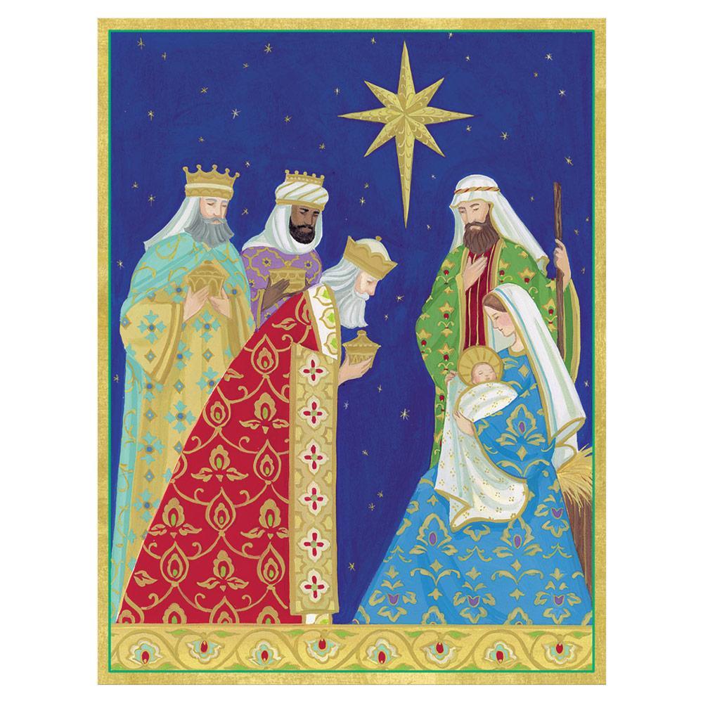 Caspari Nativity Large Boxed Christmas Cards - 16 Cards & 16 Envelopes ...
