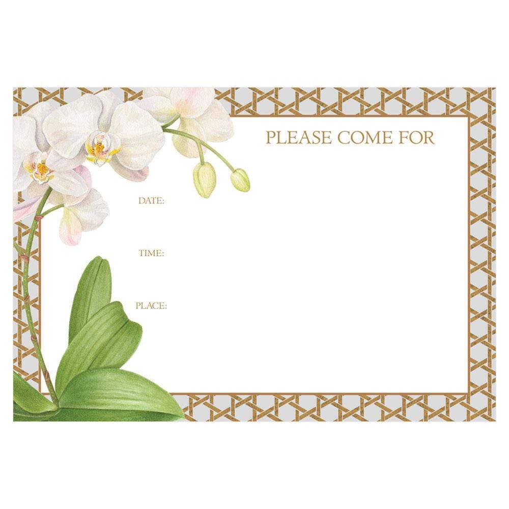 Peacocks Invitations in Gold Foil - 8 Blank Invitations & 8 Envelopes