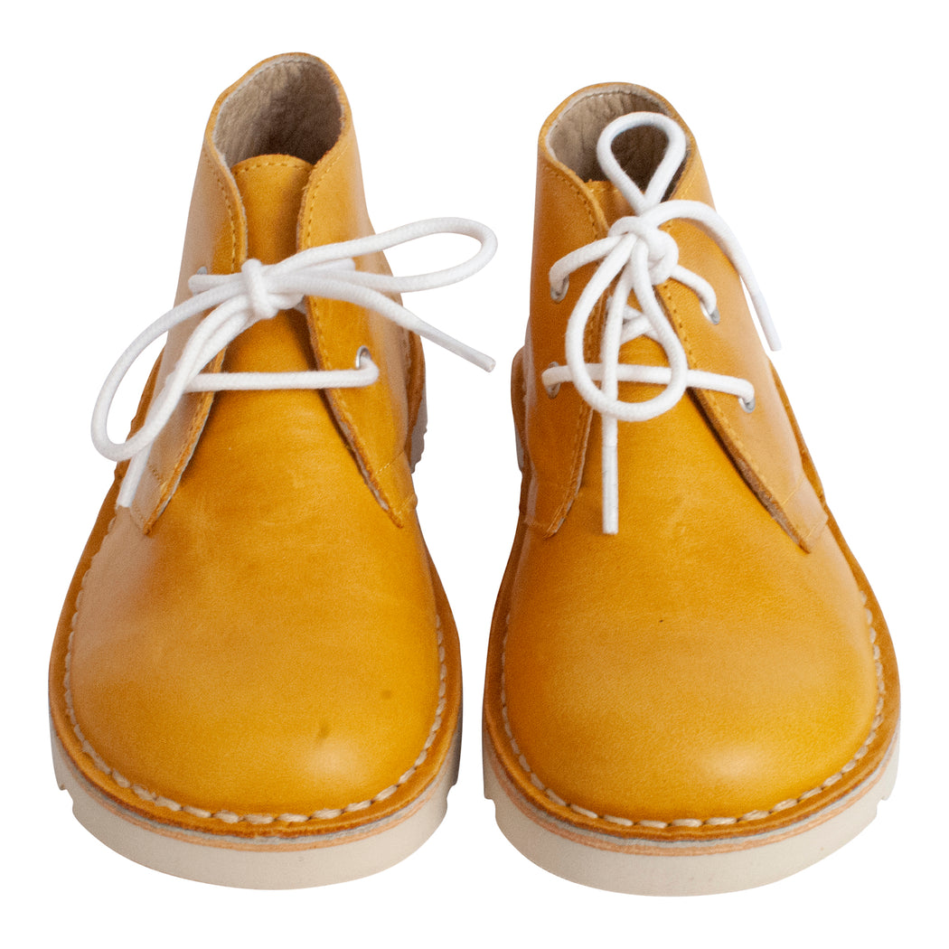 mustard yellow leather boots