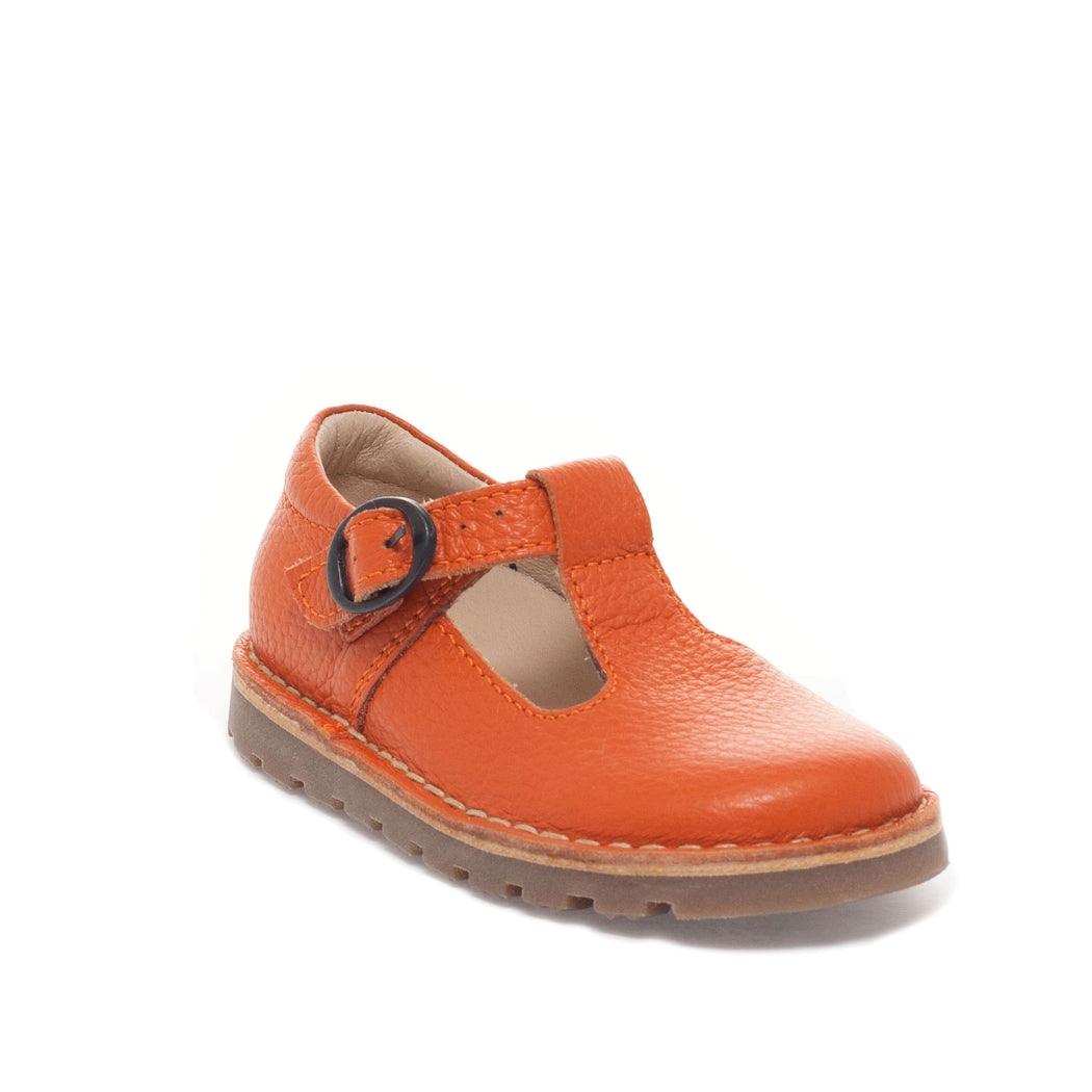 Petasil Cindy Orange Kids T-Bar Shoes 