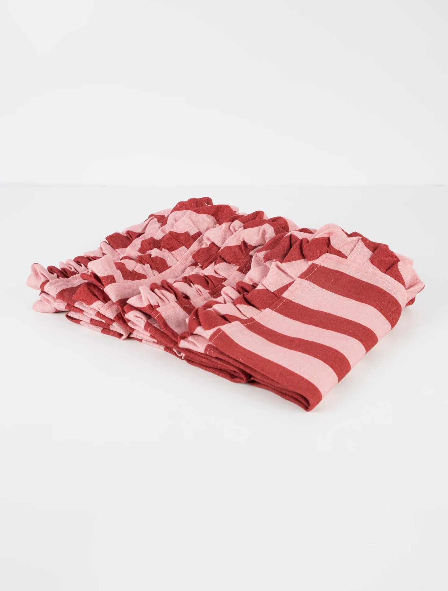 Red & Pink Stripe Ruffle Napkins
