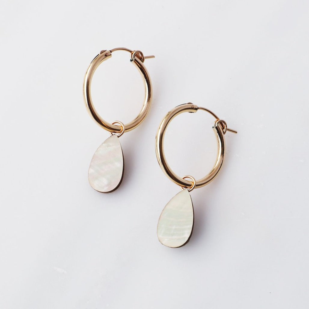 Carnelian arch half moon hoop earrings // 14k gold fill or sterling silver  — Rach B Jewelry