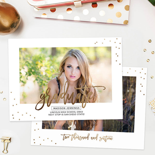 Senior Graduation Announcement Templates | Golden Grad Collection