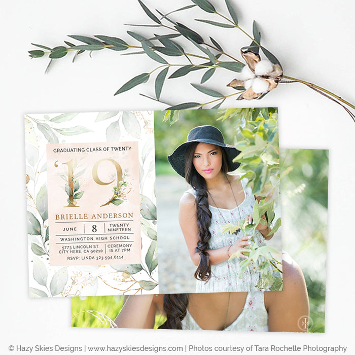 Graduation Announcement Template Botanical Beauty