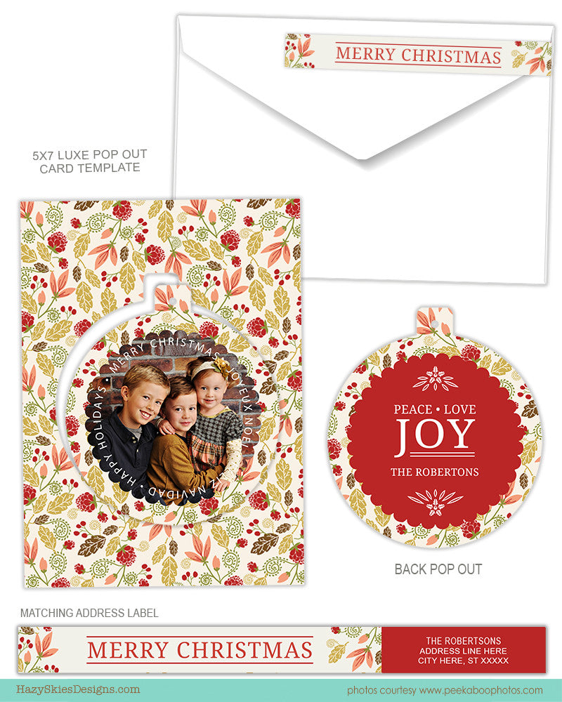 Luxe Pop Card Template for Photographers - Holiday Foliage With Holiday Card Templates For Photographers