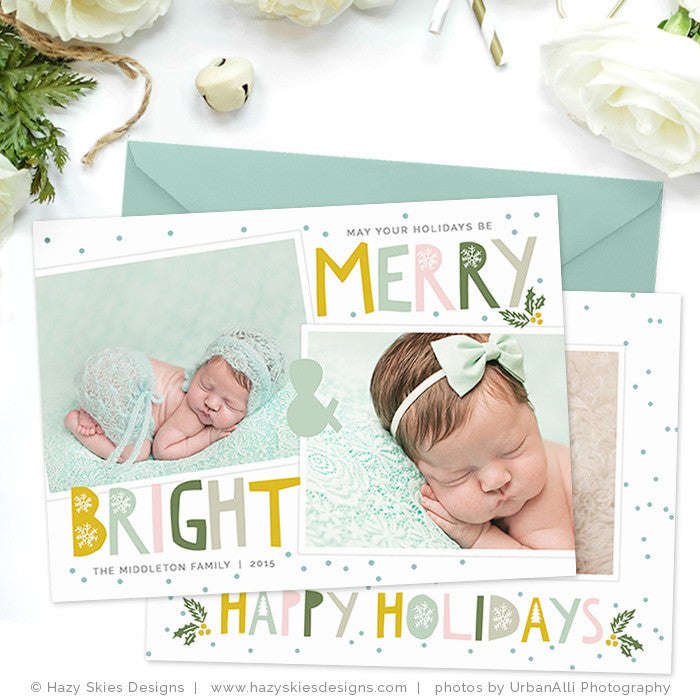 Christmas Card Templates for Photographers Holiday Card - Hazy Skies ...