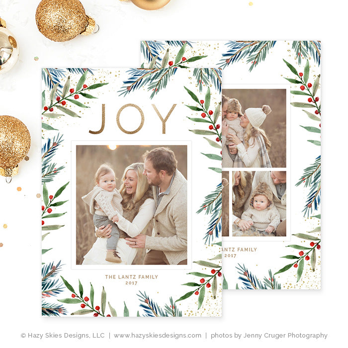 Christmas Card Template for Photographers Photoshop Card ...