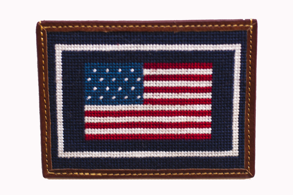 AMERICAN FLAG NEEDLEPOINT CARD WALLET – Asher Riley