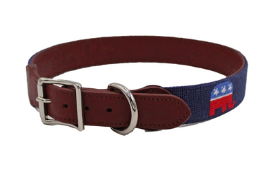 New Jersey Flag Needlepoint Dog Collar