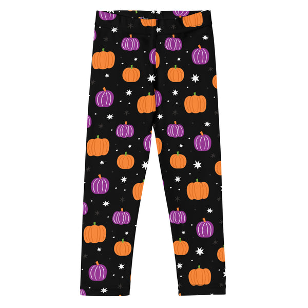Black Halloween Pumpkin Kid's Leggings