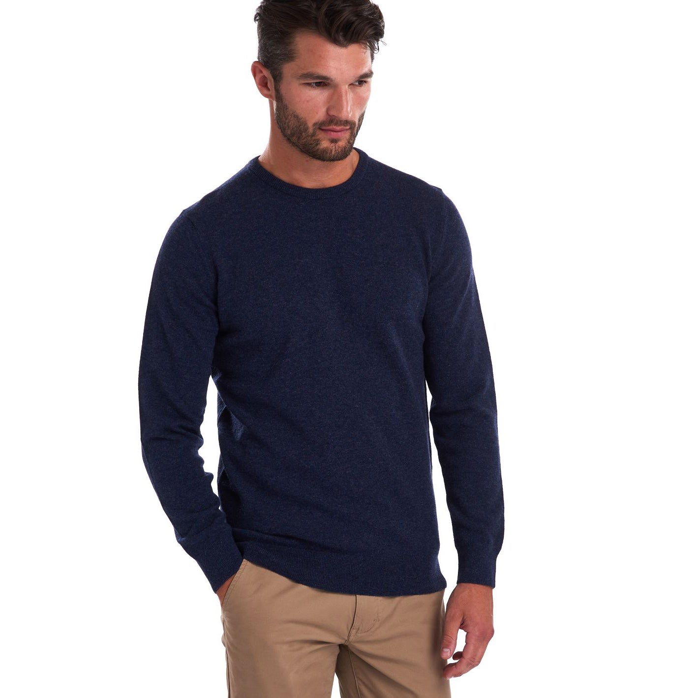 barbour essential lambswool crew neck jumper