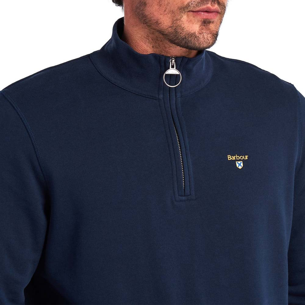 barbour half zip jumper navy