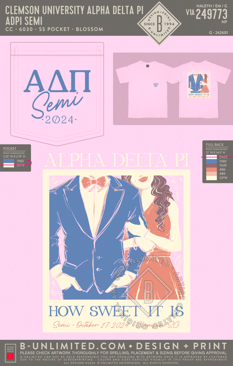 Clemson University Alpha Delta Pi - ADPI Semi - CC - 6030 - SS Pocket - Blossom
