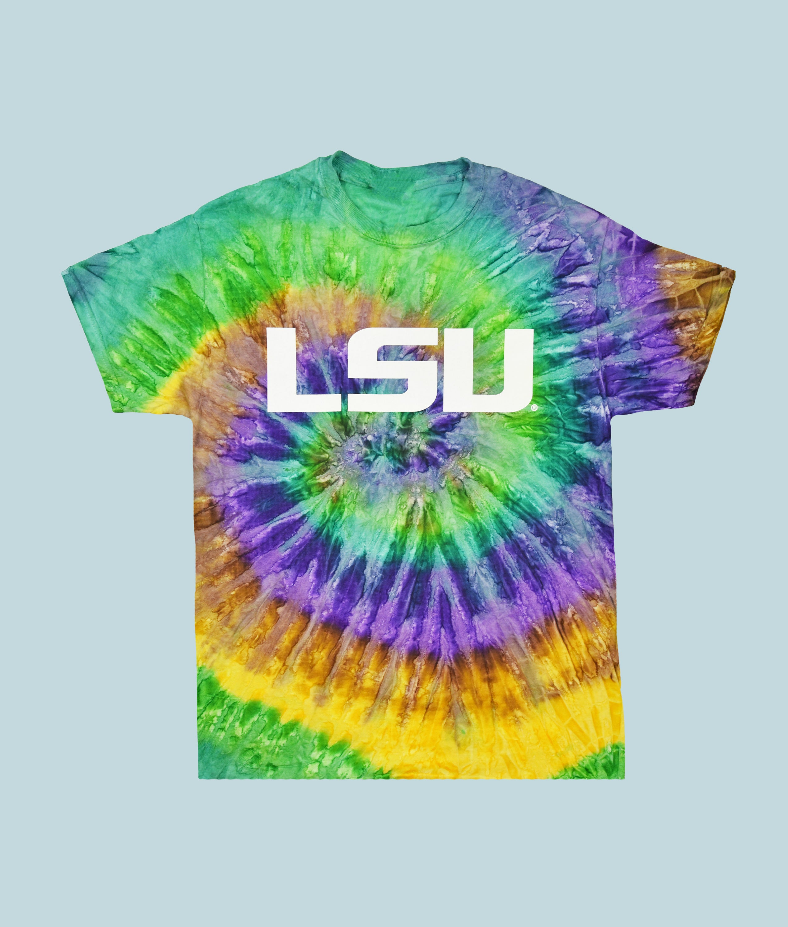 LSU Mardi Gras Tie Dye TShirt BUnlimited Custom Apparel Shop