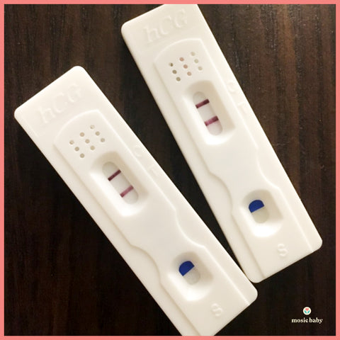 two positive pregnancy tests from a mosie user