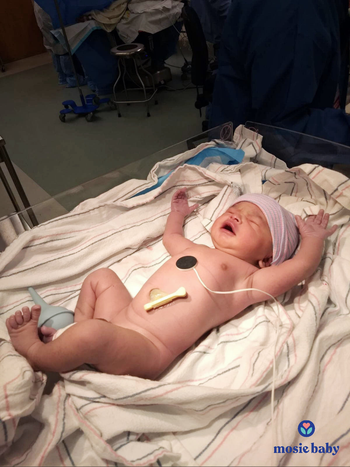 Newborn mosie baby in the hospital