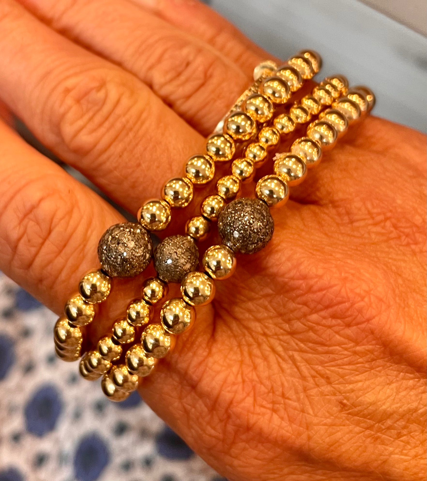 Oxidized silver and Diamond Pave Bracelet