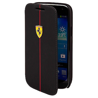 Mobile Ferrari Book Type Flap Black Case Galaxy S4 Mini FEFORLBKS4MBL by CG Mobile WiredForLess