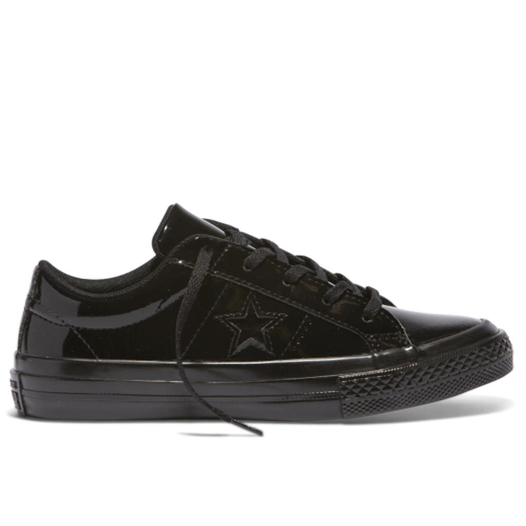 converse black leather one star