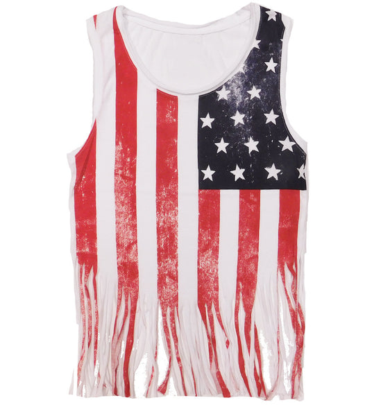 Ladies Shredded American Flag Tank Top – United Tees