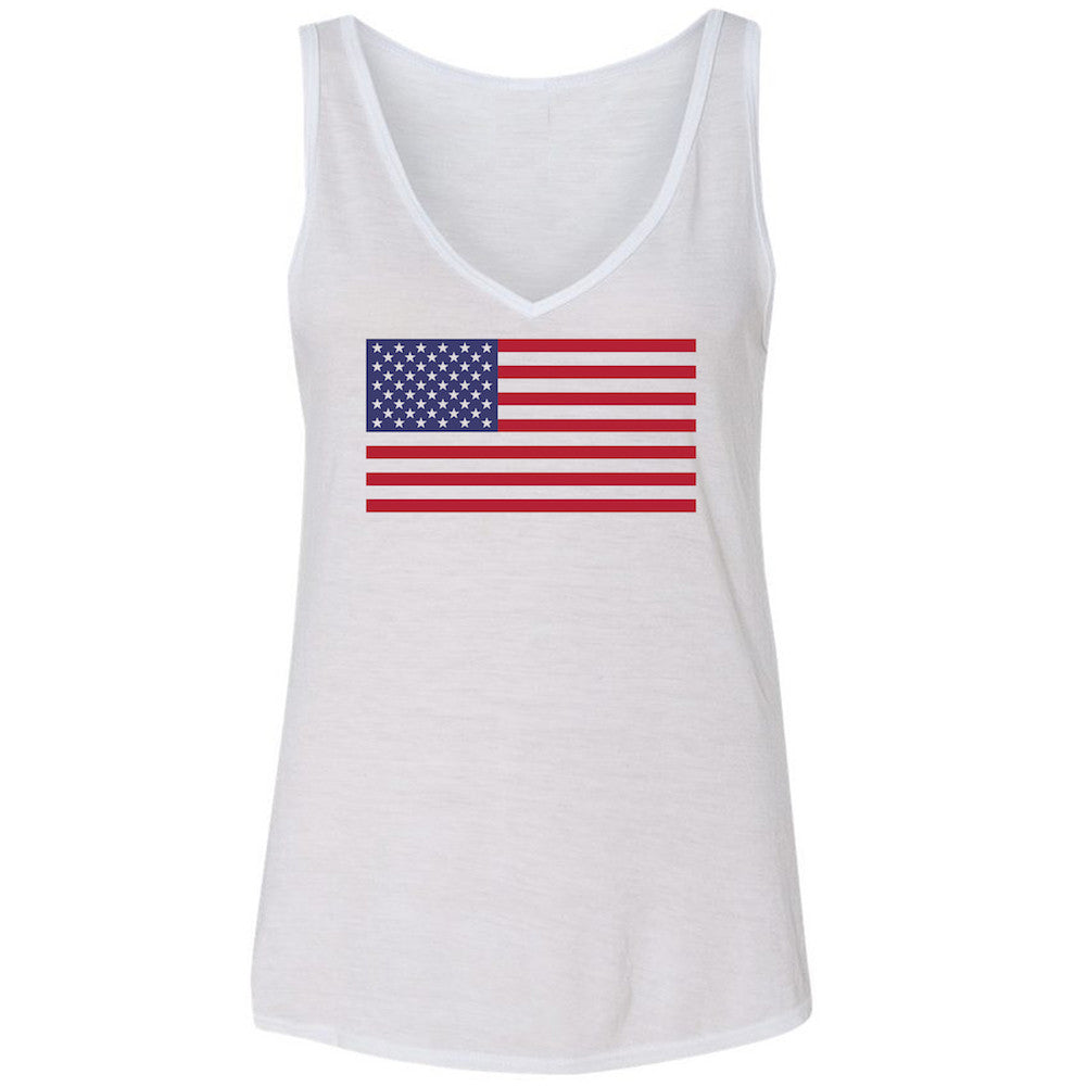 Ladies 'American Flag' Vneck Tank – United Tees