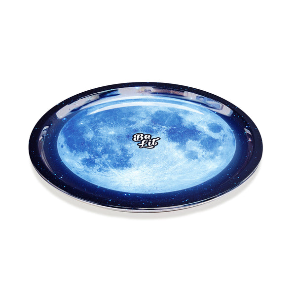 Be Lit Round Rolling Tray, Blue Moon
