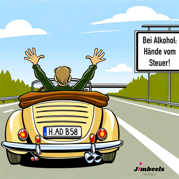 witziger Cartoon über das Autofahren