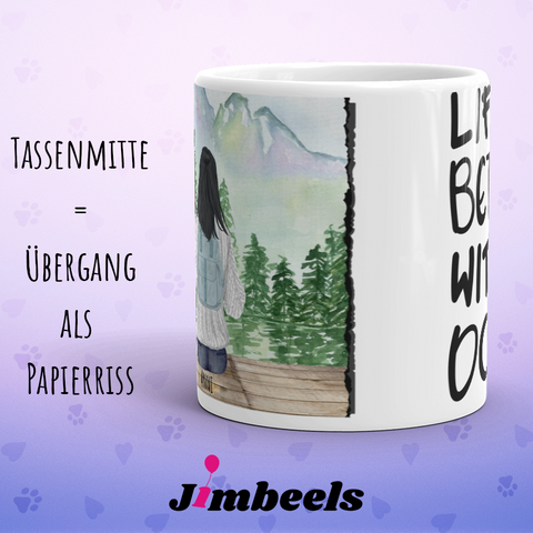 Personalisiere Deine Kaffeetasse mit einem lustigen Hundespruch Deiner wahl online!