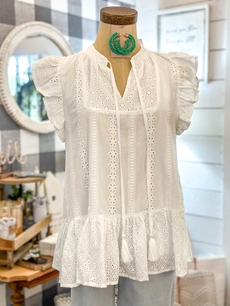 Wrenley Top - White – Lillie Kay's Boutique