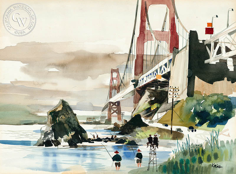Golden Gate Bridge, Watercolor Art By Dong Kingman – California Watercolor