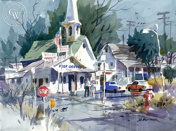 Valley Market, art by John Bohnenberger – California Watercolor