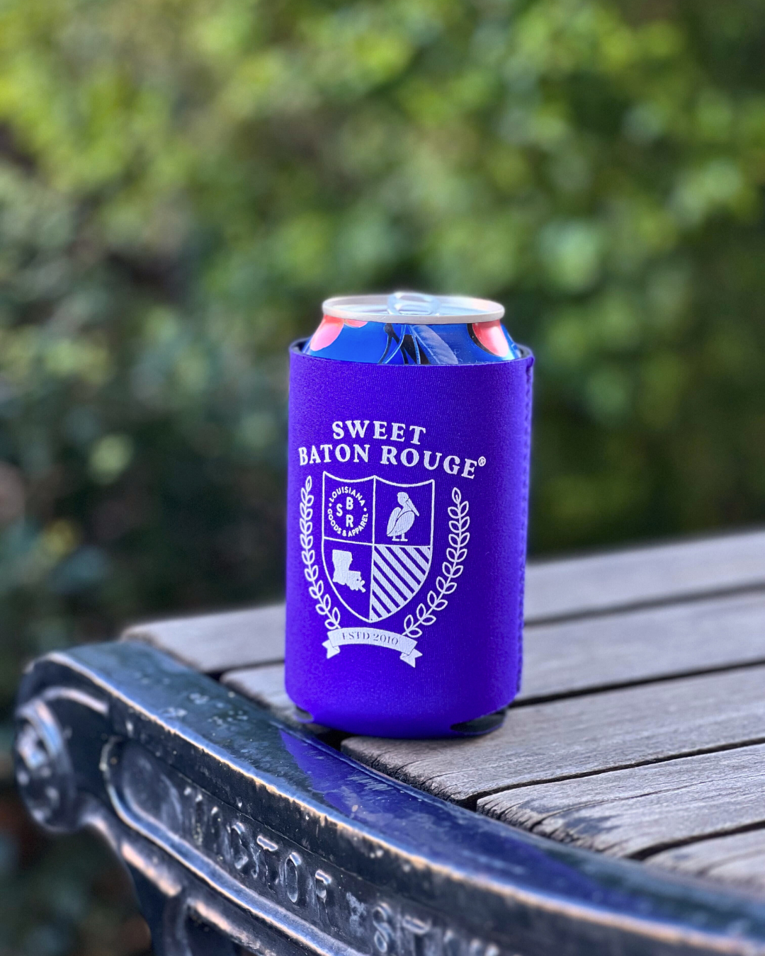 Callin' Baton Rouge Purple Zippered Bottle Koozie – Local Leaf Gallery