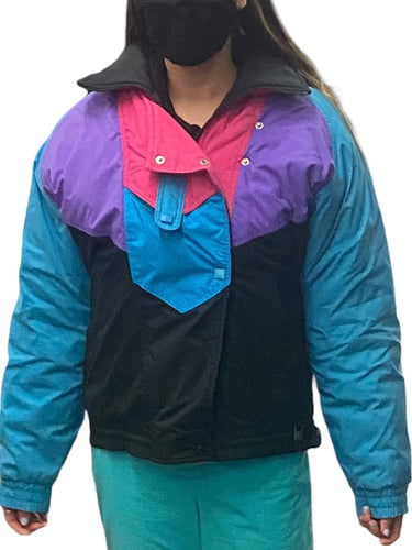 NILS Purple Ski Wear Vintage Women's Jacket Padded Shoulder Activewear  Size: 10
