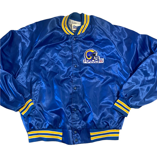 Vintage Early 90s Los Angeles LA Rams Full Zip Puffer Jacket from