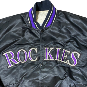 Vintage Early 90s Colorado Rockies Satin Bomber STARTER JACKET