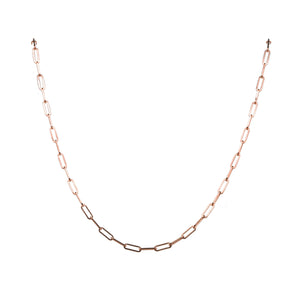 Rose Gold Paperclip Chain Necklace, 16 Inches