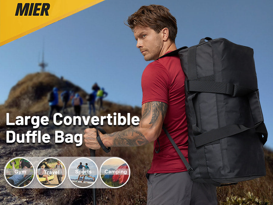 Convertible Duffel Bag with Backpack Straps for Travel