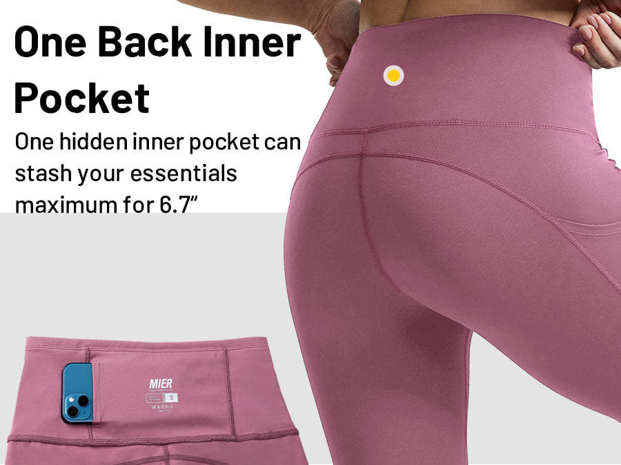 Pink Gym Leggings with Pockets, Squat Proof