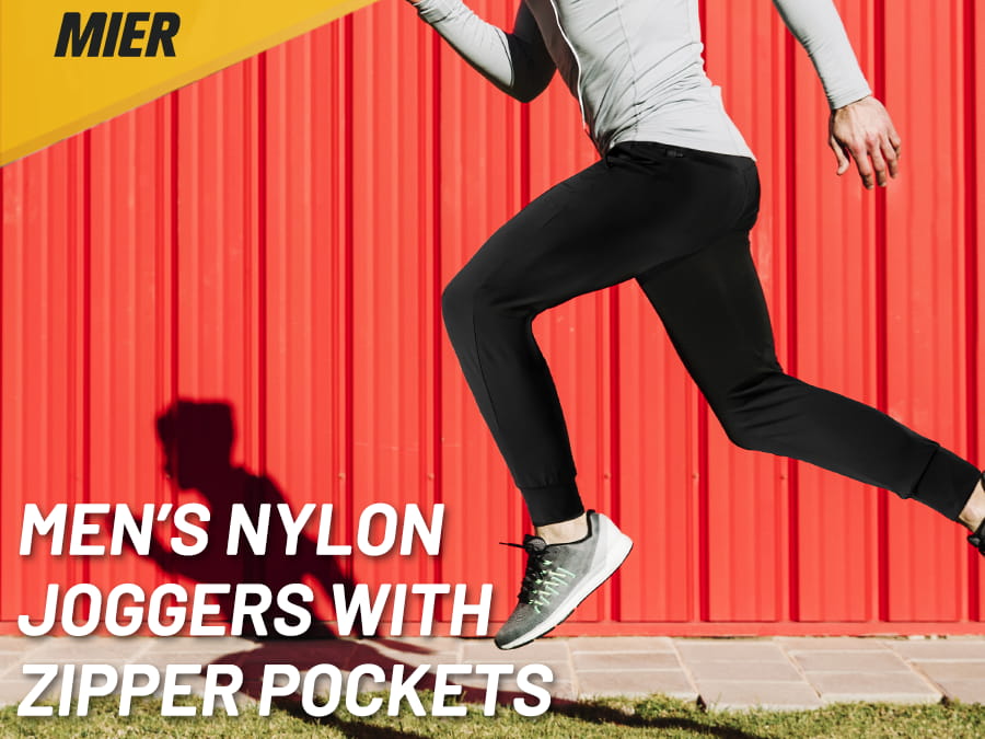 Pantalon de survêtement Jogger pour homme Coupe ajustée en nylon extensible  Pantalon athlétique - Wine Red / S