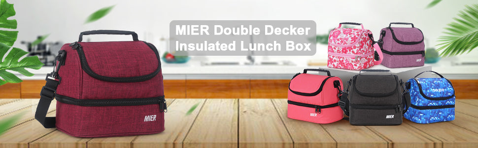 MIER 2 Compartment Small Lunch Bag