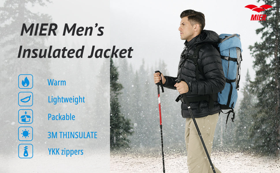 MIER Men's Packable Hooded Puffer Jacket