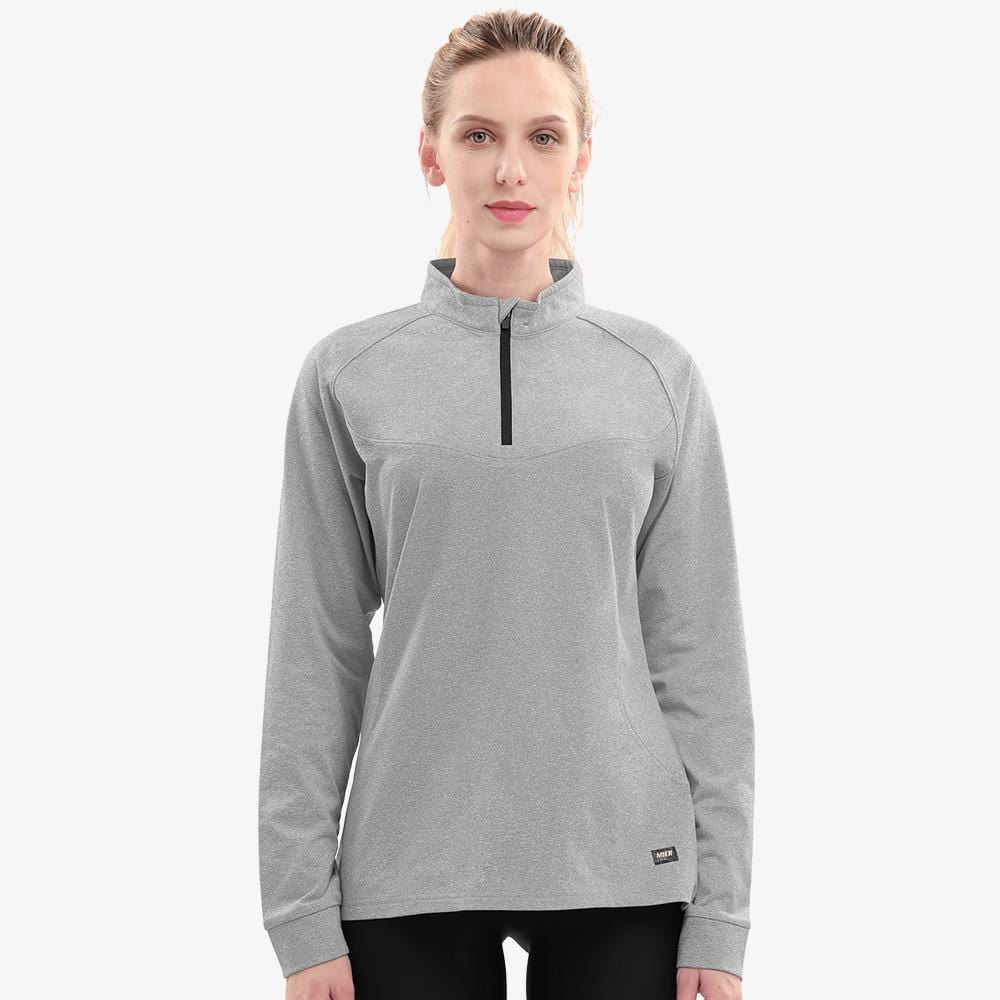 MIER Women Quarter Zip Pullover Fleece Lined Workout Shirts
