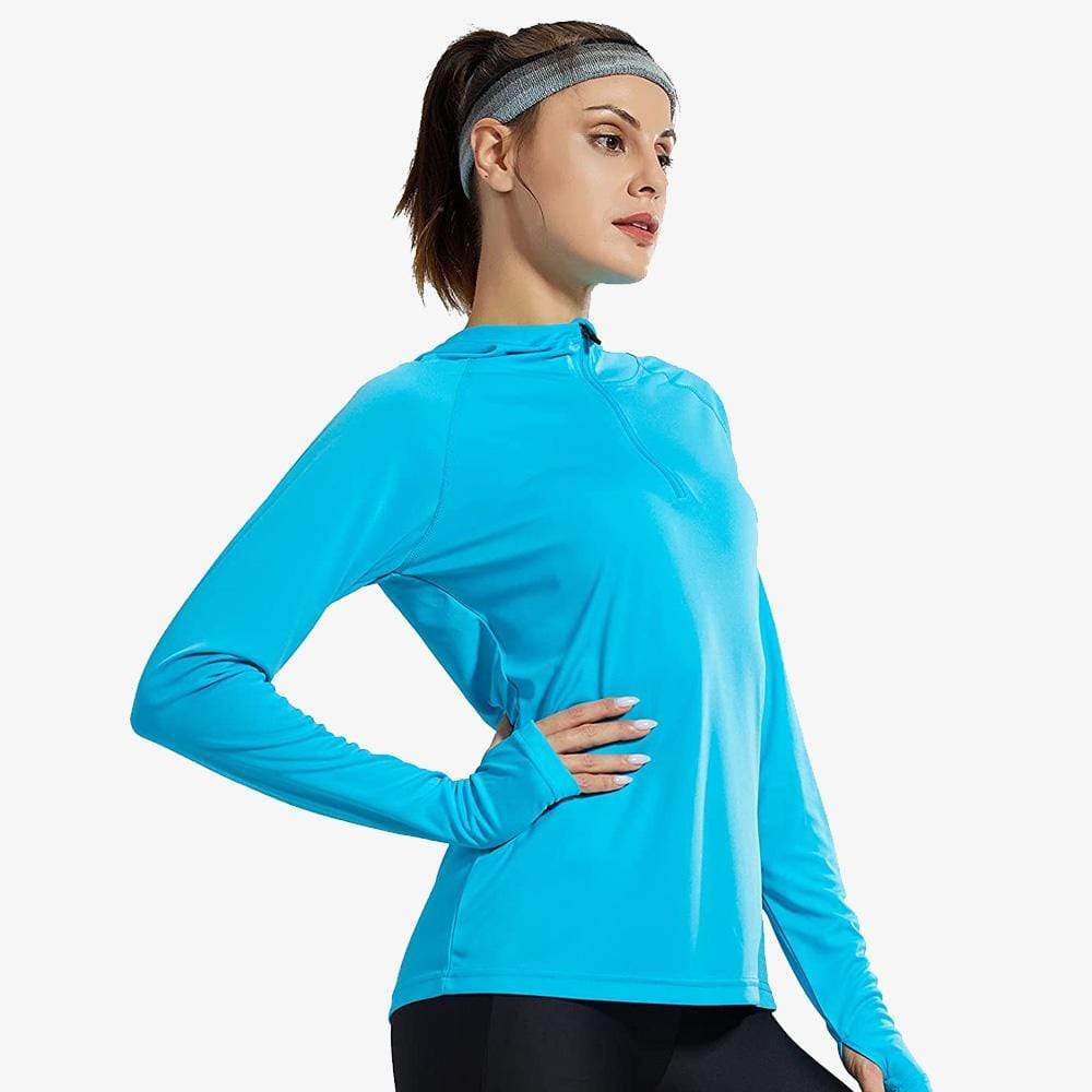 Mier Women Upf 50 Sun Protection Hoodie Shirt Long Sleeve