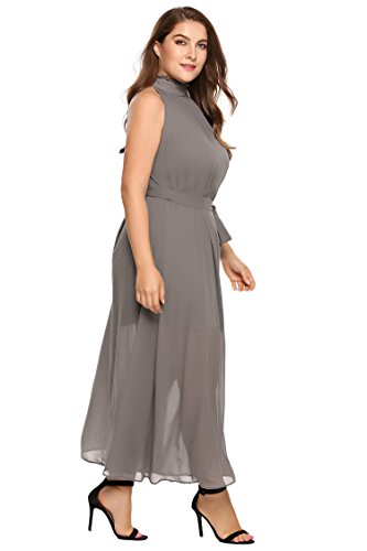 Zeagoo Womens Plus Size  Chiffon Sleeveless Maxi Formal  