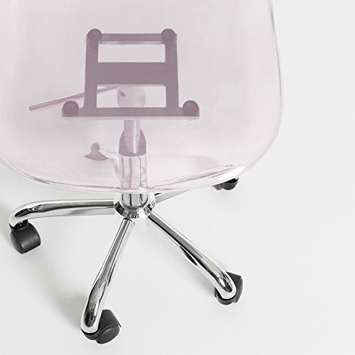 pink clear desk chair