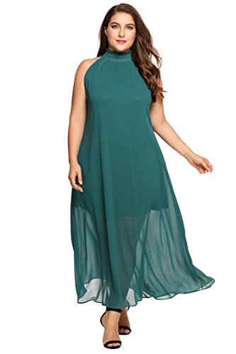 Zeagoo Womens Plus  Size  Chiffon Sleeveless Maxi Formal  